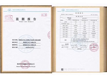 商南县东正化工有限公司2018年第二季度总排口废水监测报告