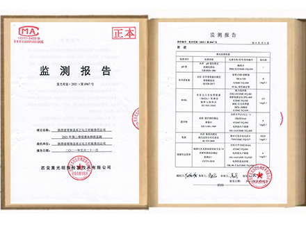 陕西省商南县东正化工有限责任公司2021年第二季度废水监测报告