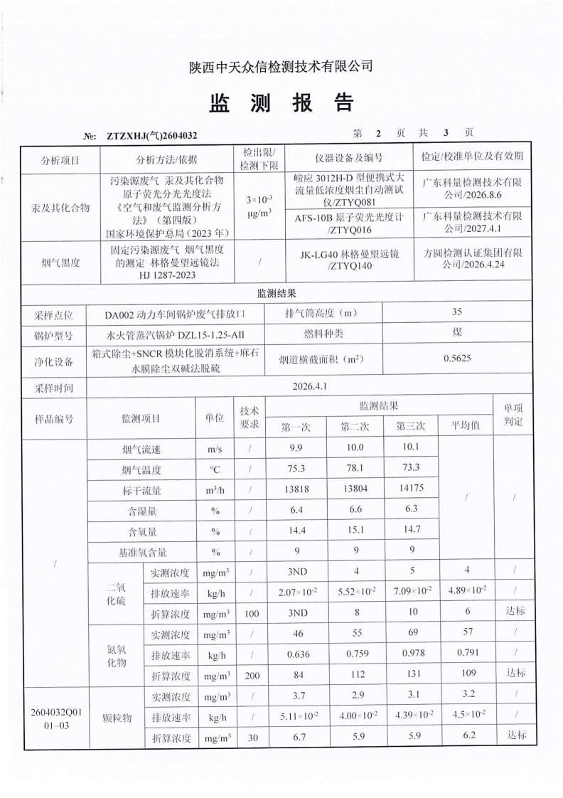 东正化工2026年4月份DA002动力锅炉检测(图4)