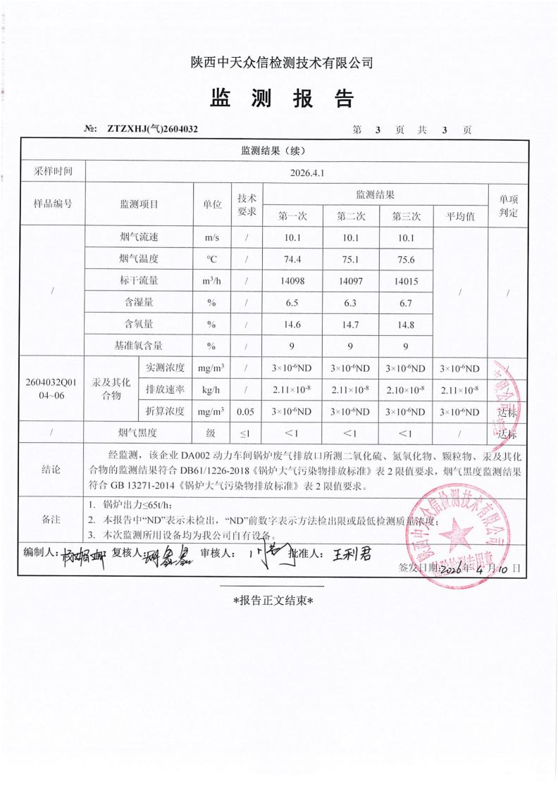 东正化工2026年4月份DA002动力锅炉检测(图5)