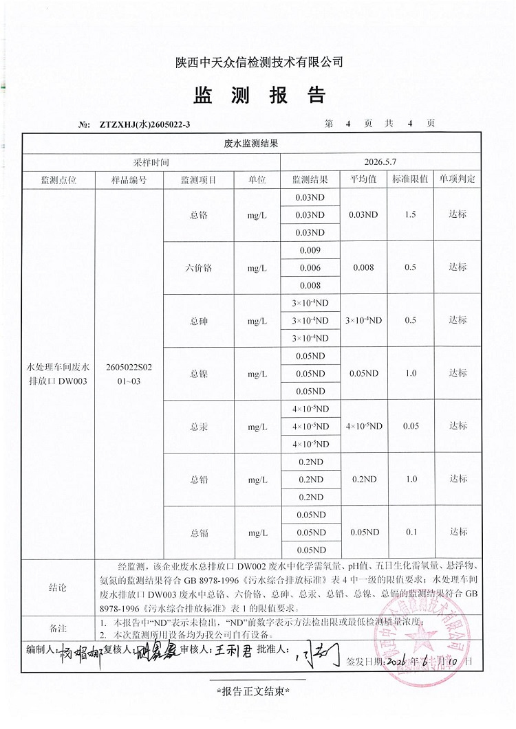 东正化工2026年二季度废水监测报告(图6)