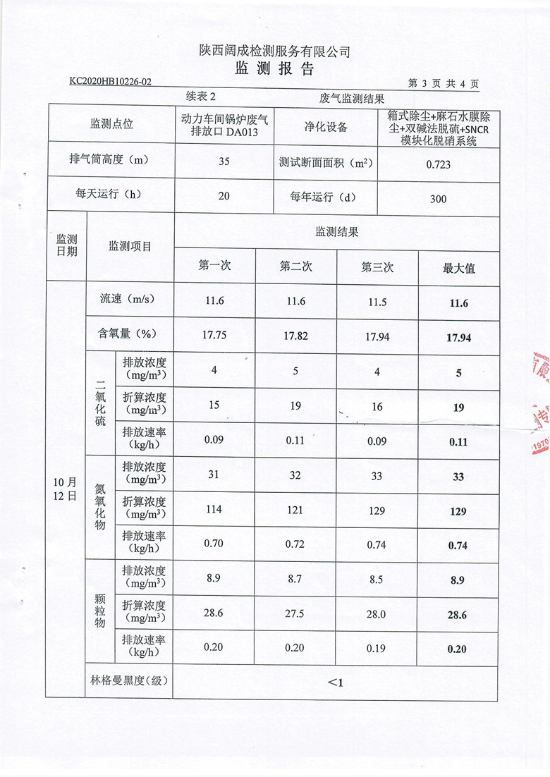 东正化工2020年10月环境监测报告(图5)