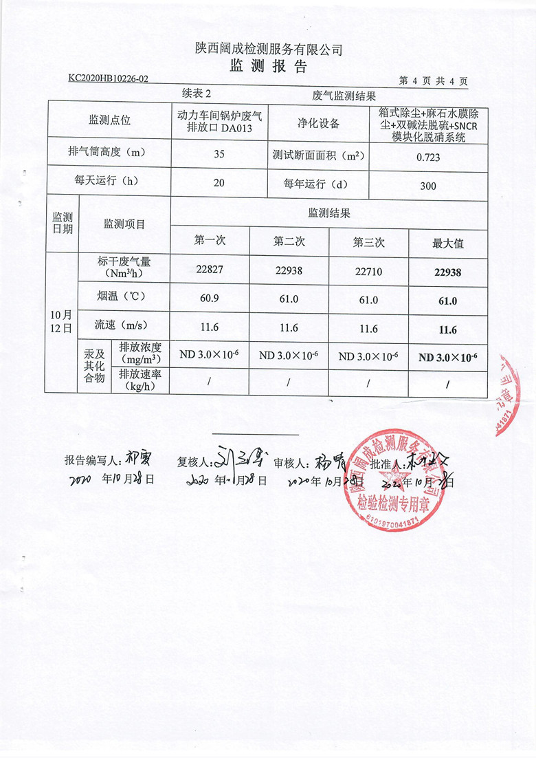 东正化工2020年10月环境监测报告(图6)