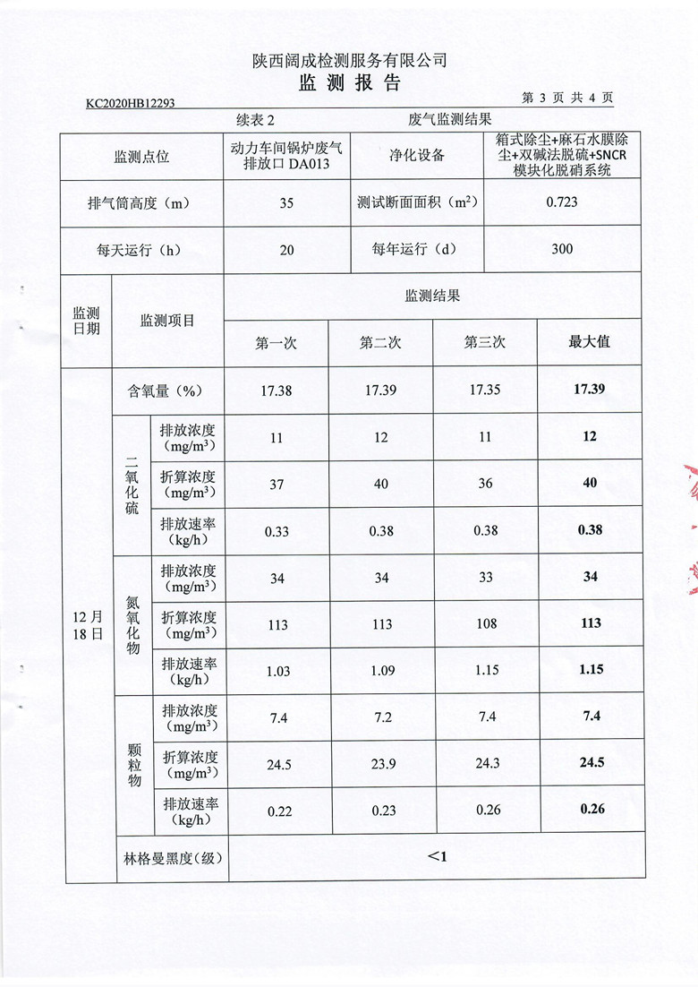 东正化工2020年12月项目监测报告(图5)