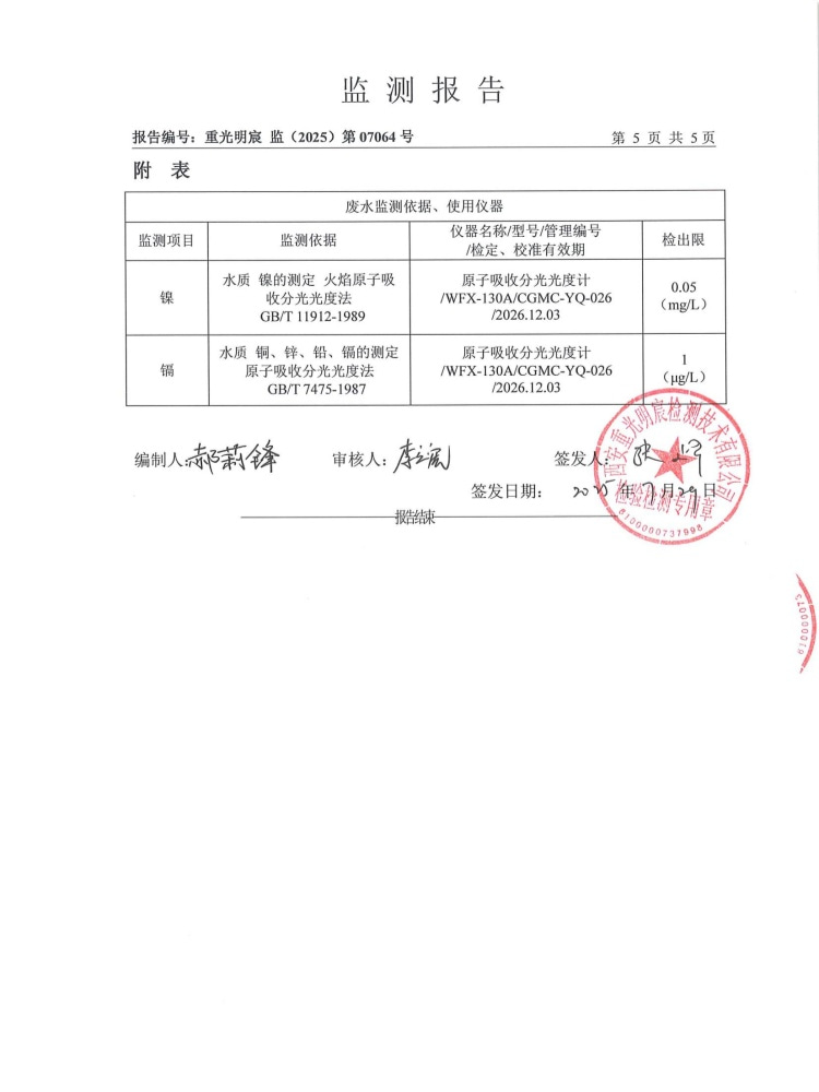 东正化工2025年7月废水监测报告(图7)